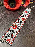 Браслет Червоні троянди із бісеру 16*4 см Гранд Презент Б-007