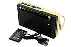 Портативна колонка радіо MP3 USB Golon RX 6633 Gold, фото 4