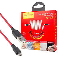 Кабель USB Hoco X21 Plus Silicone 2.4 A Micro USB Red (2 m)