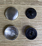 Ґудзик №24 під обтягування на пластиковій ніжці - 14,4 мм чорний, фото 3