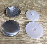 Ґудзик №60 під обтягування на пластиковій ніжці - 37 мм білий, фото 4