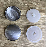 Ґудзик №60 під обтягування на пластиковій ніжці - 37 мм білий, фото 3