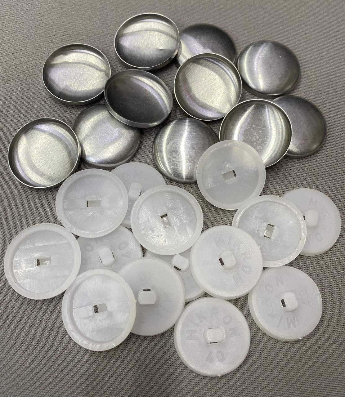 Ґудзик №60 під обтягування на пластиковій ніжці - 37 мм білий, фото 1