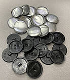 Ґудзик №40 під обтягування на пластиковій ніжці - 24,3 мм чорний, фото 2