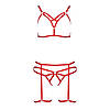 Комплект білизни Passion Exclusive MAGALI SET OpenBra XXL/XXXL, red, стрепи, ліф, трусики і пояс Bomba💣, фото 5