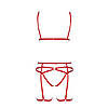 Комплект білизни Passion Exclusive MAGALI SET OpenBra XXL/XXXL, red, стрепи, ліф, трусики і пояс Bomba💣, фото 6