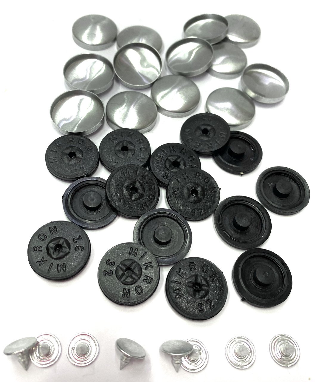 Ґудзик №28 під обтягування прибивний - 16,5 мм чорний, фото 1