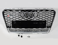Решітка радіатора Audi A7 2011-2014 стиль RS7 (чорна з хромованою окантовкою, з написом Quattro)