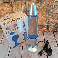 💚Настільна Лава лампа з воском LAVA LAMP 34см, нічник різні кольори Синя