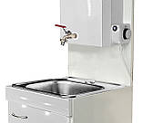 Умивальник з підігрівом для дачі "Мойдодир", 15л, комплект з тумбою та мийкою з нержавіючої сталі, кран фасадний, фото 2