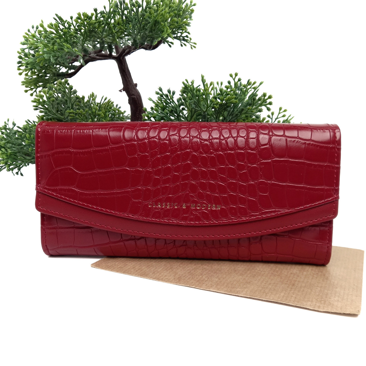 Жіночий довгий гаманець штучна шкіра бордовий Арт.T5534-015 red Tailian (54)