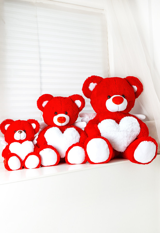 Мягкая игрушка медведь Ангелочек 150см Красивый плюшевый мишка красный с сердечком Лучший подарок для девушки - фото 7 - id-p1753288953