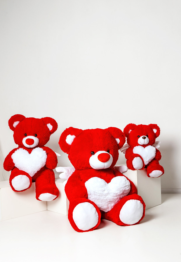 Мягкая игрушка медведь Ангелочек 150см Красивый плюшевый мишка красный с сердечком Лучший подарок для девушки - фото 8 - id-p1753288953