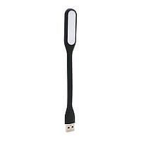 Ліхтарик гнутий LED USB, Black, OEM