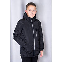 Весенняя куртка на мальчика на флисе 152-158, Черный