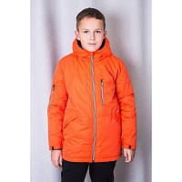 Весенняя куртка на мальчика на флисе 146-152, Оранжевый