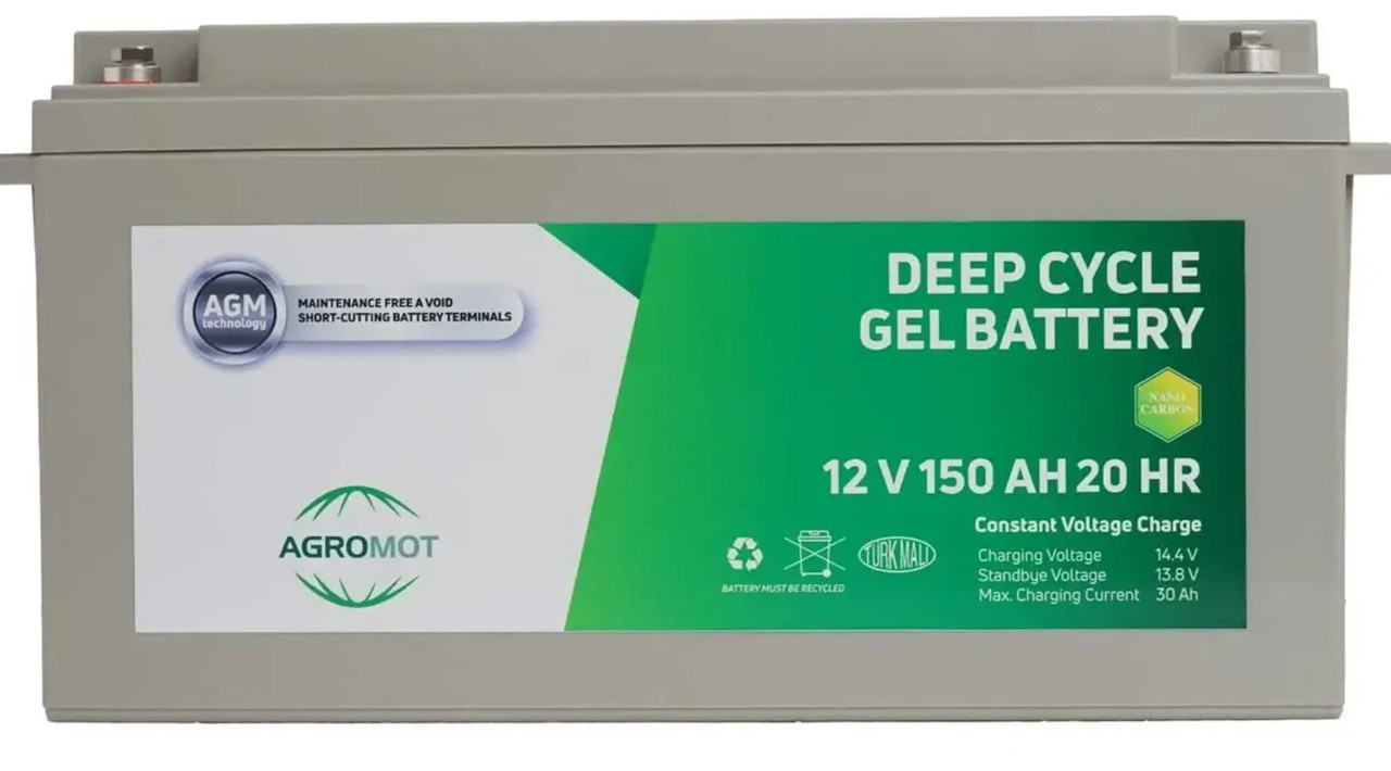 Гелевий акумулятор глибокого розряджання AGROMOT, 150 Ah, 12v, для ДБЖ та інверторів