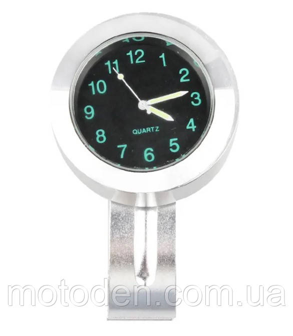 Моточасы на выносе на руль мотоцикла (черный циферблат, хром корпус ...
