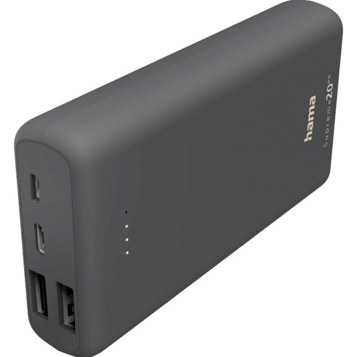 Універсальна батарея Power Bank Hama Supreme 20HD 20000mAh (Сірий), фото 1