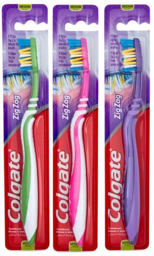 Зубна щітка Colgate Зигзаг Плюс середньої жорсткості кольорова, фото 1