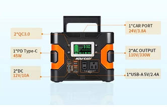 Портативна електростанція HOW EASY 8000mah 330W, зовнішній акумулятор, фото 3