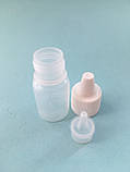 Флакон пляшечка кришкою і крапельницею з вузьким носиком, 15 мл (біла кришка), фото 3