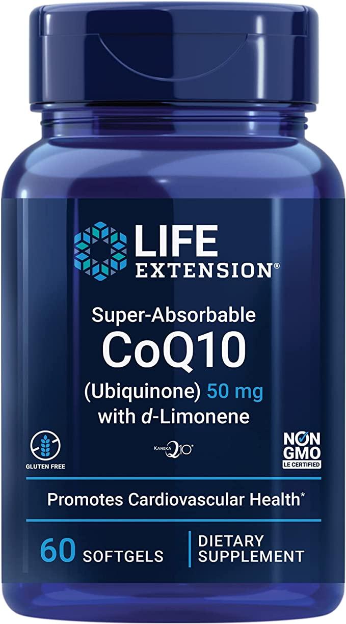 Life Extension Super-Absorbable CoQ10 (Ubiquinone) with d-Limonene / Убіхінон Ку10 з d-лимоненом 50 мг 60к
