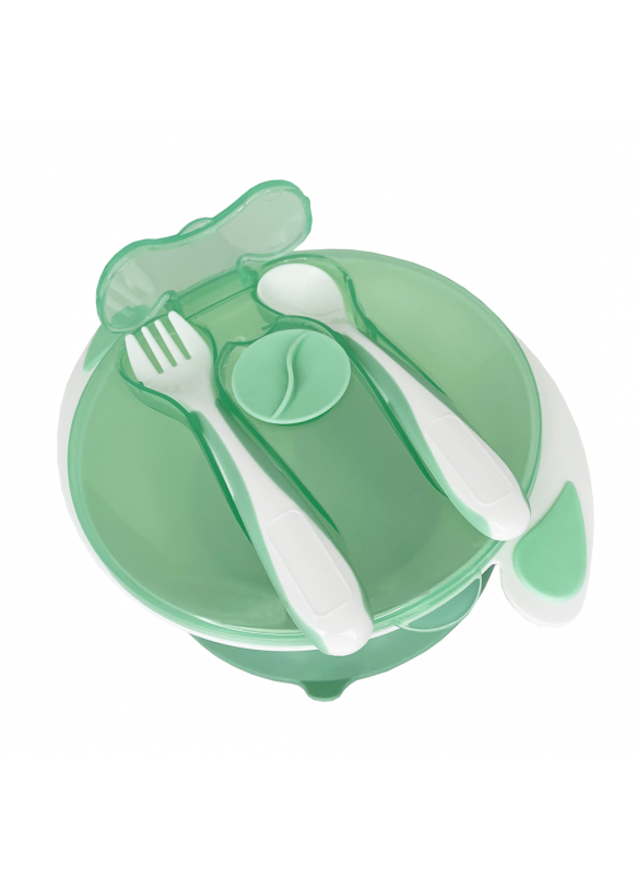 Набір посуду (тарілка на присоску, ложка), фото 1