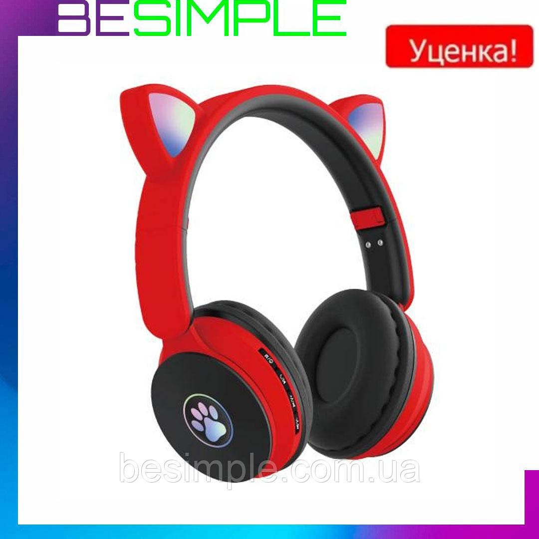УЦІНКА! Бездротові навушники зі вушками, що світяться ST77M Cat Ear Wireless Рожеві / Дитячі блютуз навушники