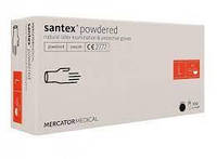 Рукавички латексні припудрені MERCATOR Medical Santex Powdered розмір L 100шт/уп