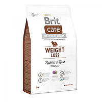 Сухой корм для собак с лишним весом Brit Care Weight Loss Rabbit & Rice 3 кг (кролик и рис)