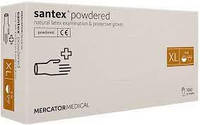 Перчатки латексные опудренные MERCATOR Medical Santex Powdered размер ХL 100шт/уп