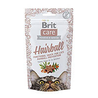 Лакомство для кошек Brit Care Functional Snack Hairball 50 г (для выведения шерсти)