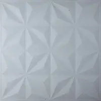 3D панель для стен белая звезды ( HP-SH01-8 ) самоклеющаяся 3D панель