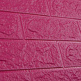 3D панель для стен темно-розовый кирпич ( Os-BG06-5 ) самоклеющаяся 3D панель, фото 4