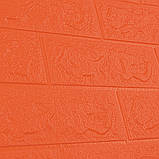 3D панель для стен оранжевый кирпич ( Os-BG07-5 ) самоклеющаяся 3D панель, фото 4