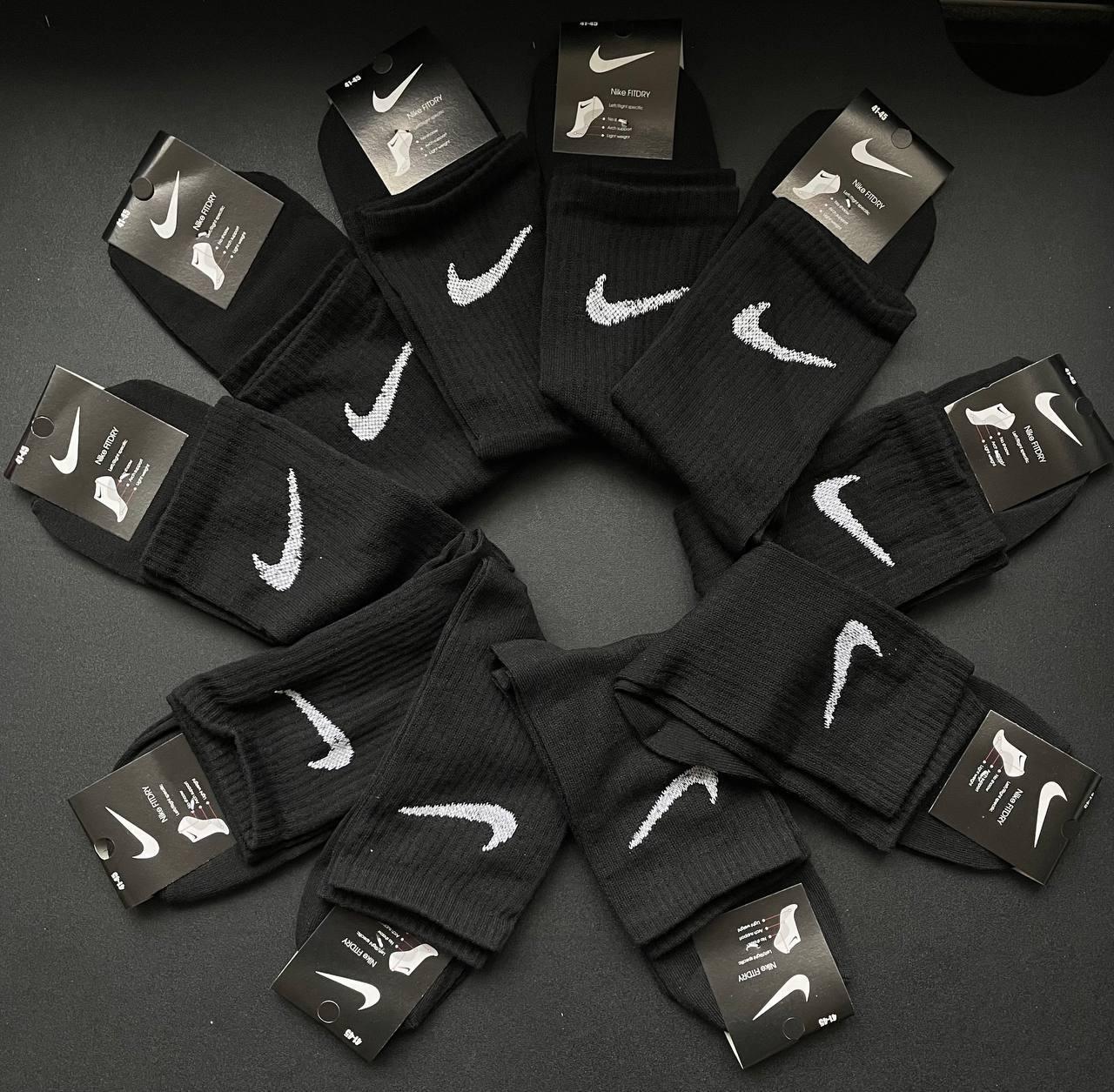 Чоловічі високі шкарпетки Nike чорні Найк 6 пар подарунковий набір шкарпеток