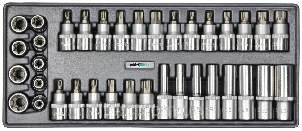 Whirlpower Набір головок зі вставкою Torx, Spline 1/2" 36од ложемент