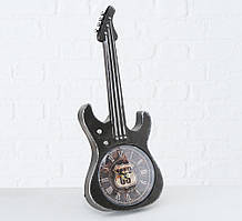 Настільний годинник гітара метал чорний h 34 см