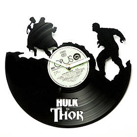 Годинник вінілові HulkVSThor оригінальний подарунок прикольний