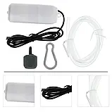 Акваріумний компресор Sunsun USB Air-1 (працює від PowerBank) білий, фото 3