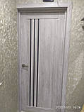 Двері міжкімнатні Леодор Leodor модель Білуно в кольорі клен роял із чорним склом 60,70, 80, 90 см, фото 5