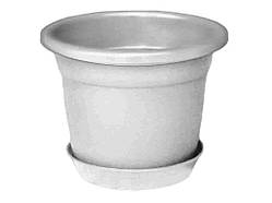 Горщик для квітів 1,75л з підставкою білий ТМ МЕД