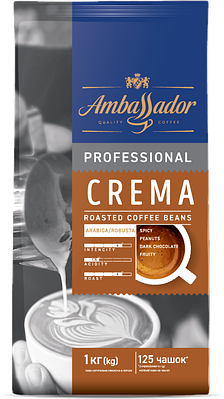 Кава Ambassador Professional Crema 1 кг у зернах