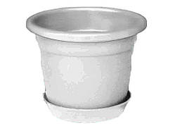 Горщик для квітів 6л з підставкою білий ТМ МЕД