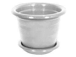 Горщик для квітів 700мл 140мм круглий з підст. біл. ТМ КОНСЕНСУС