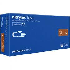 Рукавички нітрилові Nitrylex Basic розмір ХL 100 шт/уп (50 пар)