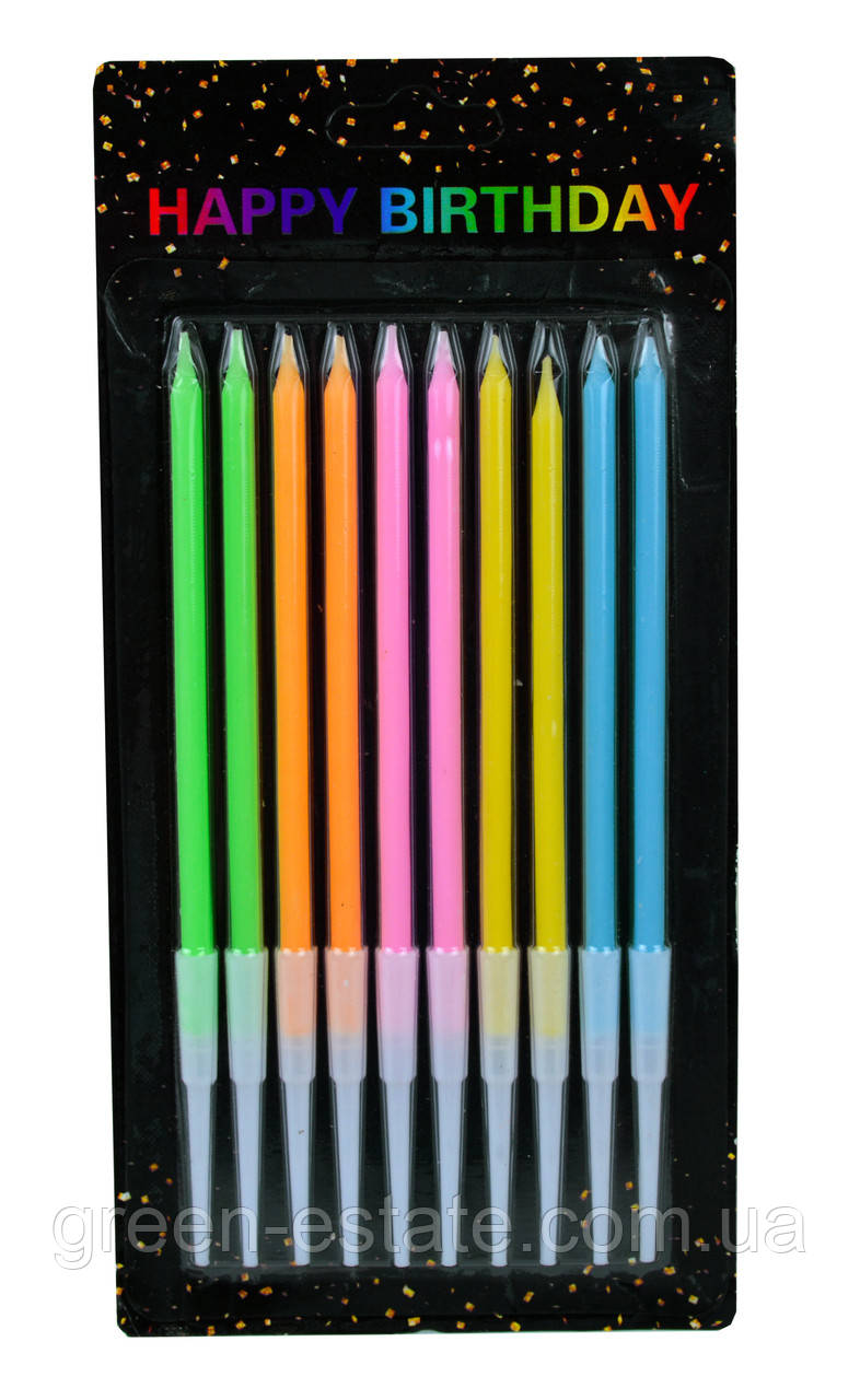 Свічки для торта Happy Birthday 10 шт.