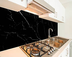 Наклейка на кухонний фартух 60 х 200 см, фотодрук із захисною ламінацією чорний мармур (БП-s_tx321)