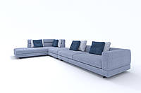 Модульний кутовий м'який диван Нельсон тканинний з рогожки 455/237/63(86) для вітальні, домашнього кінозалу